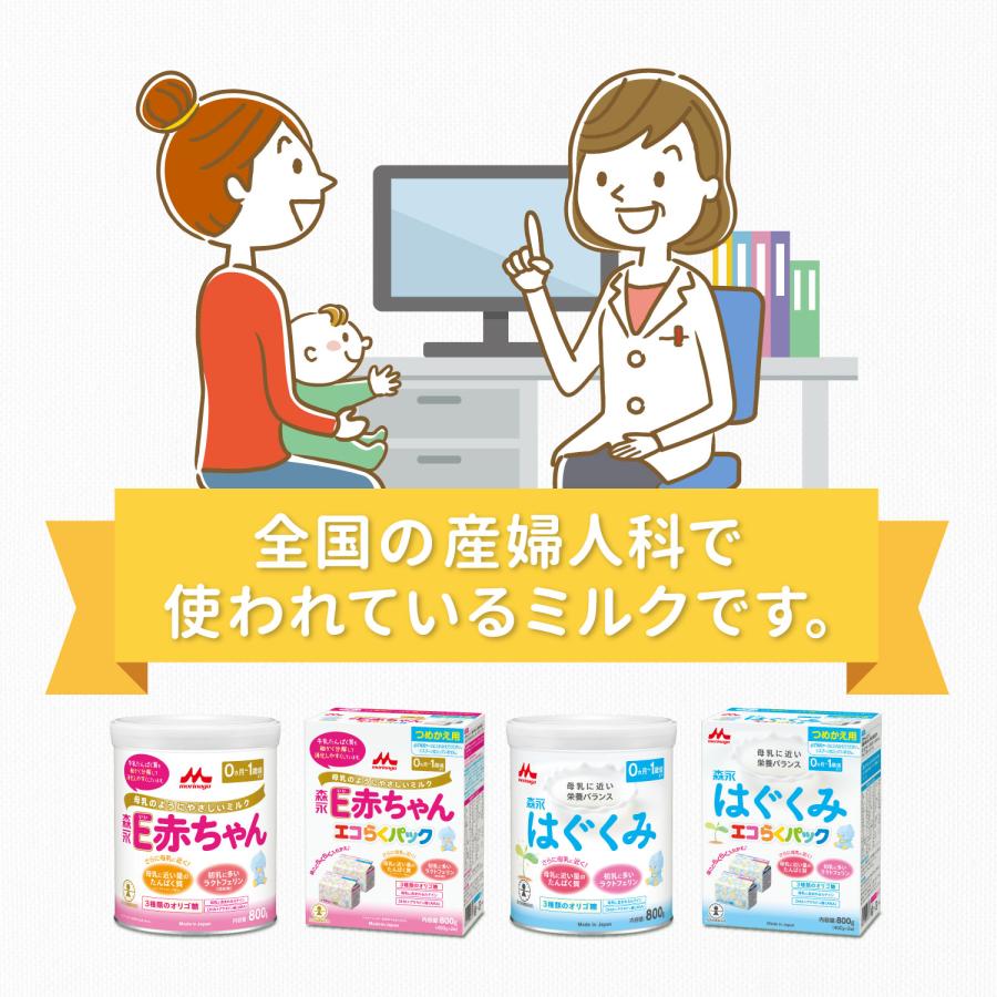 E赤ちゃん 粉ミルク 6個セット エコらくパック つめかえ用 800g 森永