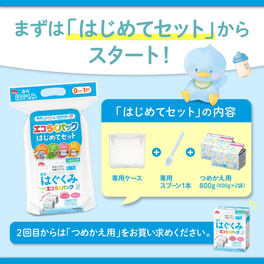 はぐくみ 粉ミルク 2個セット エコらくパック はじめてセット 森永乳業