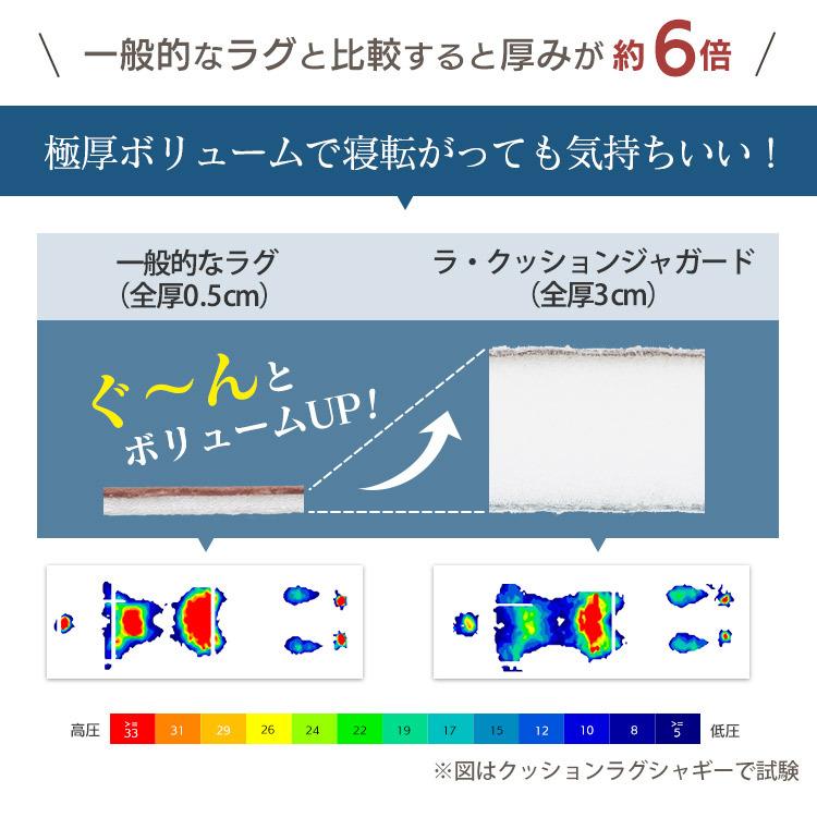 ラグマット おしゃれ 185×240 絨毯 じゅうたん ラグ シンプル 敷き物 オールシーズン ラ・クッションラグ ジャガード ACRJ-1824E/G アイリスオーヤマ｜sukusuku｜08