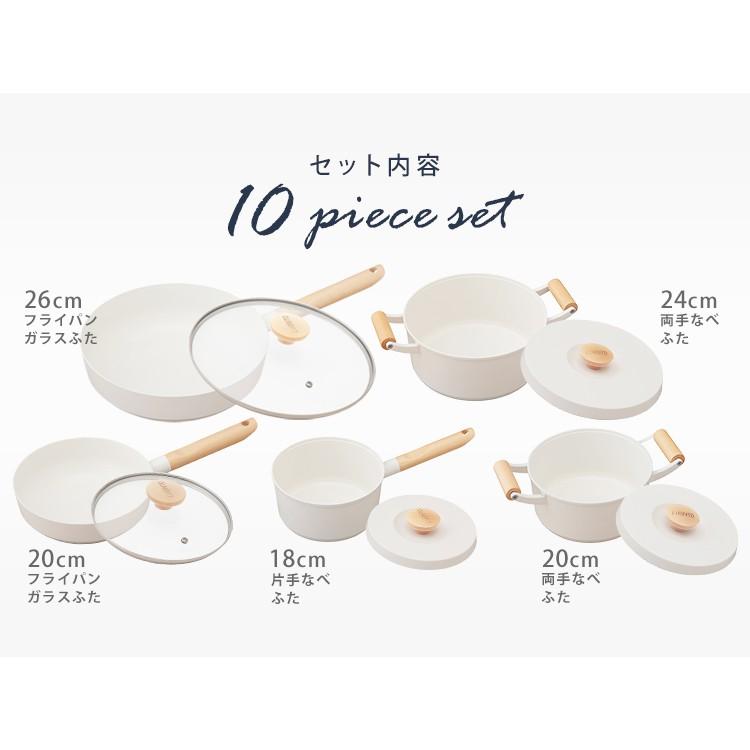 フライパン なべ Ih対応 おしゃれ 鍋 フライパンセット ガス火対応 10点セット 料理 調理 調理器具 調理小物 ルオント Luo Se10w Luo Se10g アイリスオーヤマ M すくすくスマイル 通販 Yahoo ショッピング
