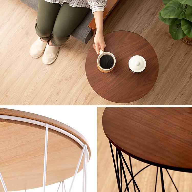 サイドテーブル 木製 ベッド テーブル ワイヤー ローテーブル  Sサイズ WTL-4040｜sukusuku｜05