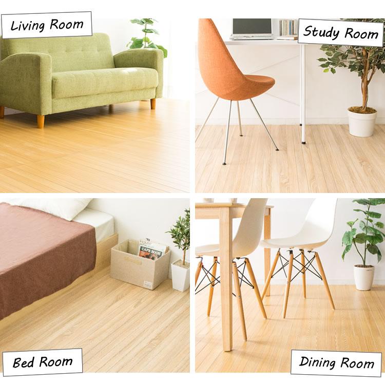 ウッドカーペット 6畳 団地間 フローリングマット カーペット ウッド