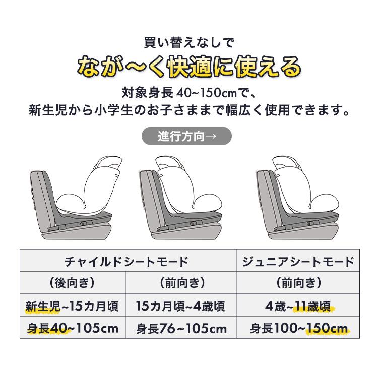 チャイルドシート 新生児 1歳 2歳 R129 回転式 ジュニアシート キッズシート 子供 ISOFIX 長く使える 取り付け簡単 車内 安心 安全｜sukusuku｜08