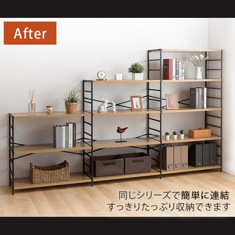 ラック 棚 3段 木製棚板 スチールフレーム 幅90 奥行40 可動棚 収納