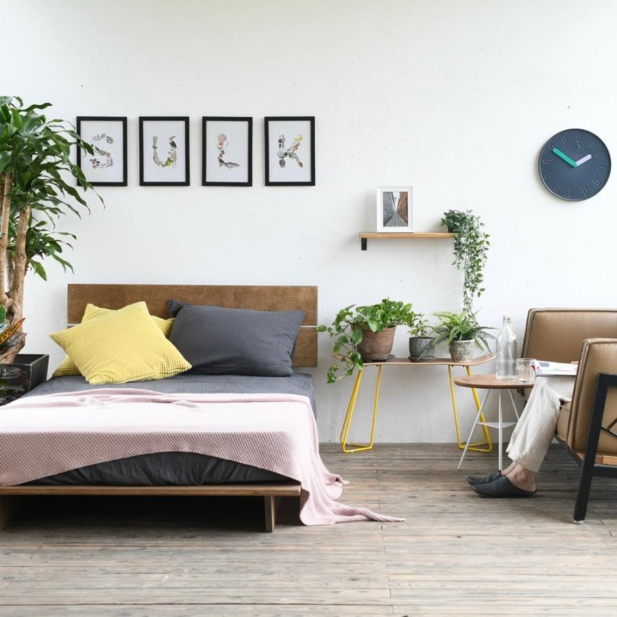 ラフトベッド ワイドダブル bed ベッド アイアン 無垢板 ベッド