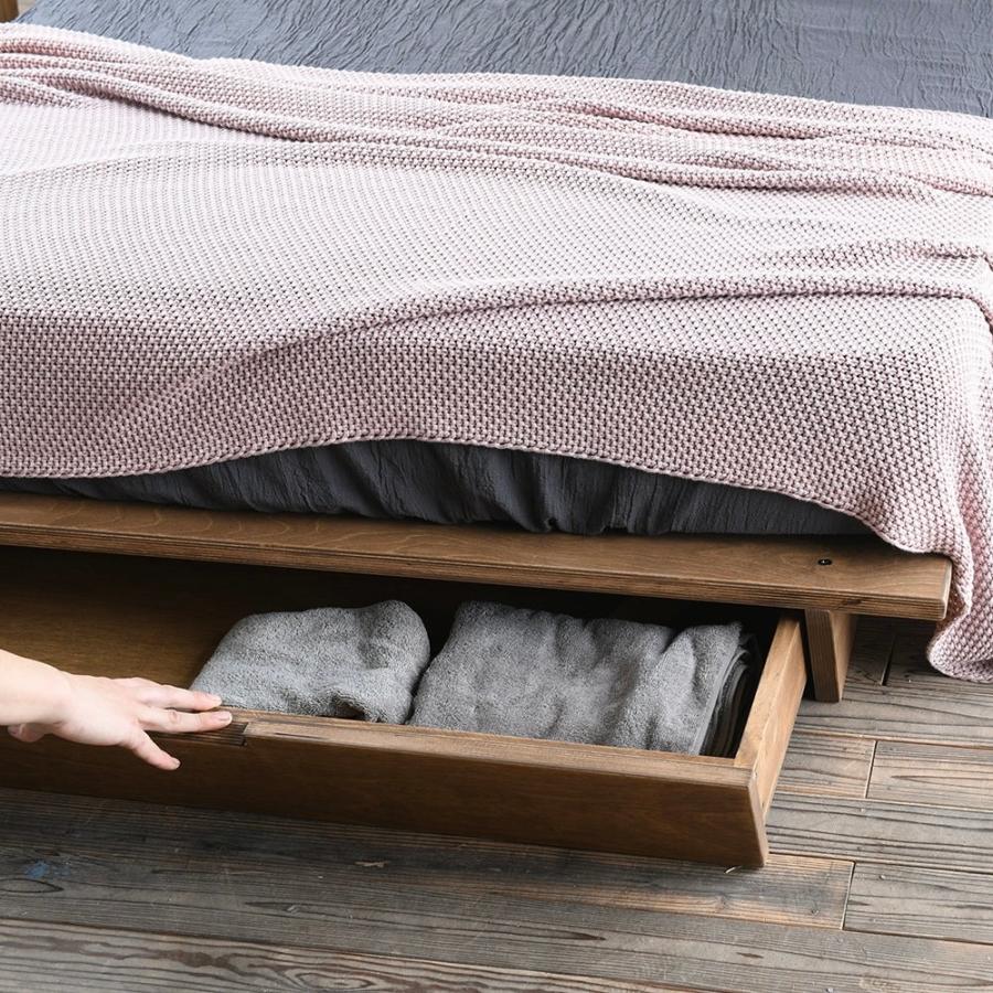 ラフトベッド用 【キャスター収納 クイーン〜キング】 アイアン 無垢板 おしゃれ 北欧 モダン インテリア 収納 日本製 送料無料 | 