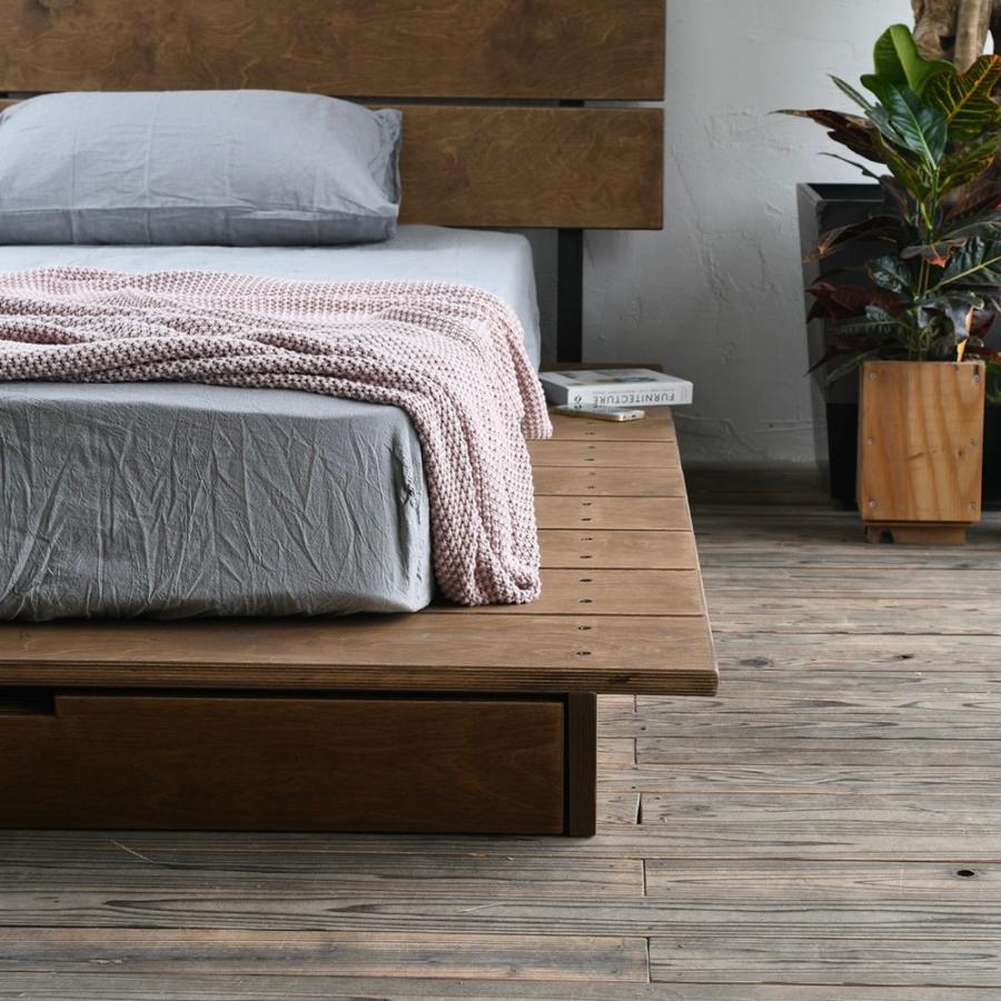 ラフトベッド用 【キャスター収納 クイーン〜キング】 アイアン 無垢板 おしゃれ 北欧 モダン インテリア 収納 日本製 送料無料 |  | 03