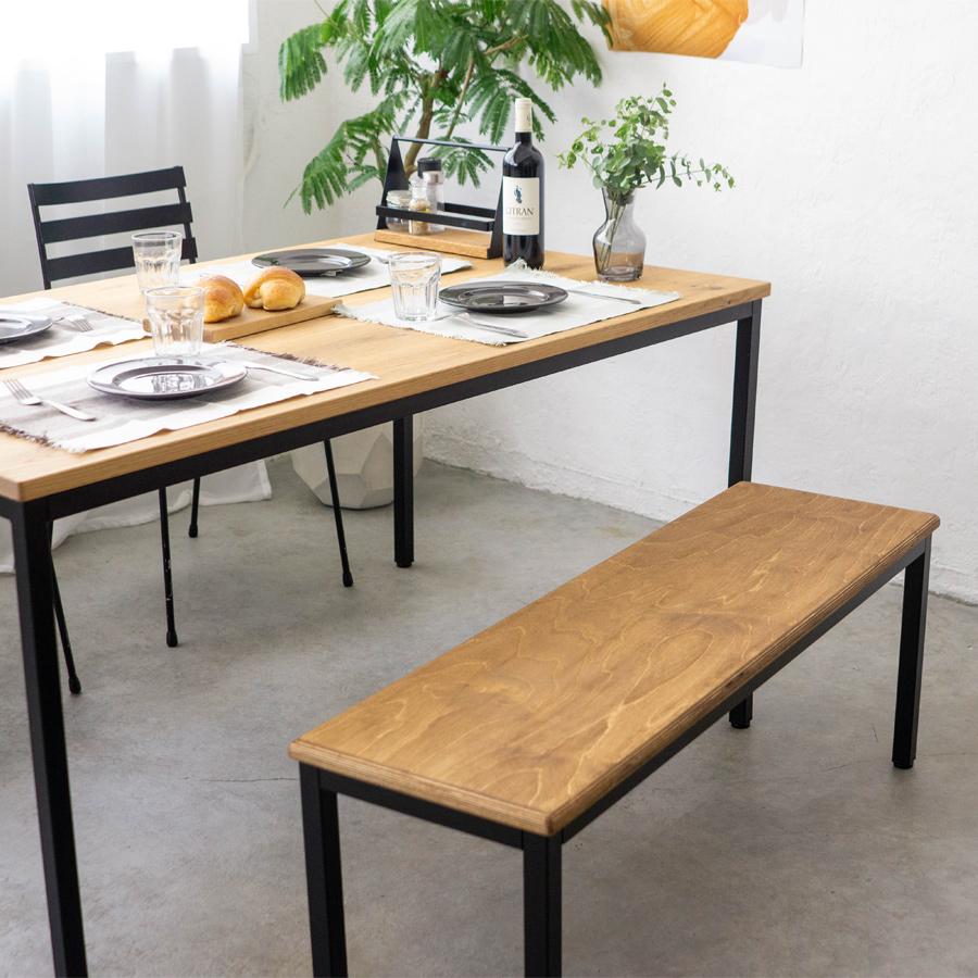 【40,200円〜】フォーレッグド ベンチシート W1100〜2000 | SULK サイズオーダー可 ダイニングベンチ 長椅子 腰掛け 什器 アイアン 鉄脚 木製 日本製 送料無料 |  | 06
