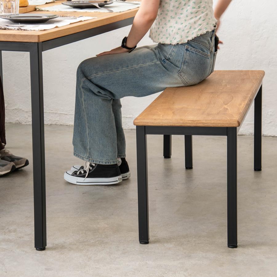 【40,200円〜】フォーレッグド ベンチシート W1100〜2000 | SULK サイズオーダー可 ダイニングベンチ 長椅子 腰掛け 什器 アイアン 鉄脚 木製 日本製 送料無料 |  | 07