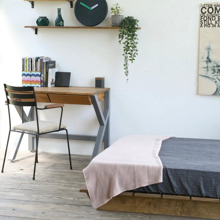 ドロワーデスク Kフレーム オーク W1200　　サイズオーダー可 インテリア アイアン アイアン家具 手作り家具 デスク 勉強机 店舗 什器 |  | 07