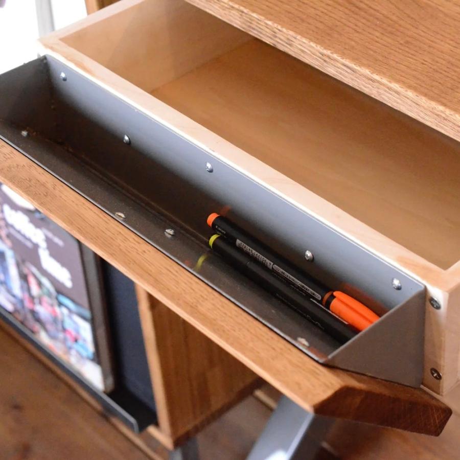 ドロワーデスク Kフレーム ウォールナット W900　　サイズオーダー可 インテリア アイアン アイアン家具 手作り家具 デスク 勉強机 店舗 什器 |  | 04