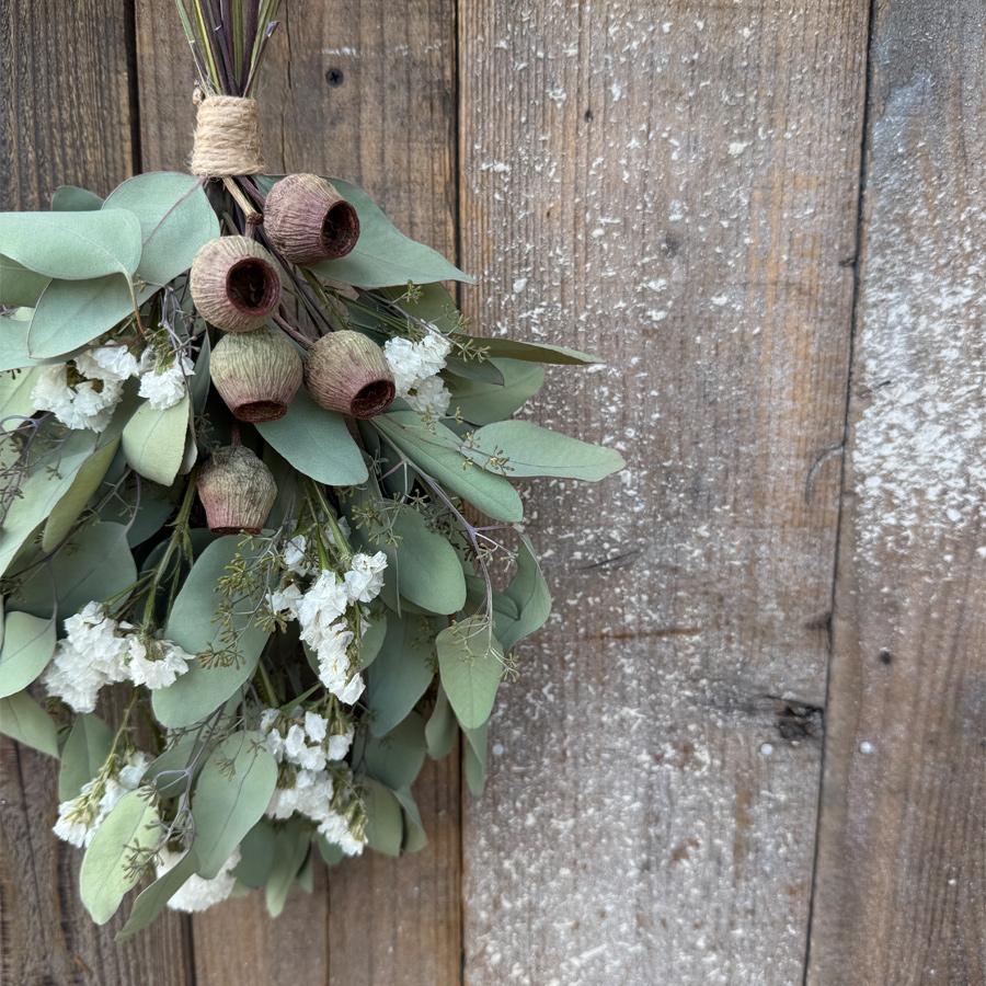 季節のドライフラワースワッグ ポポラスベリーとスターチス <7〜9月再