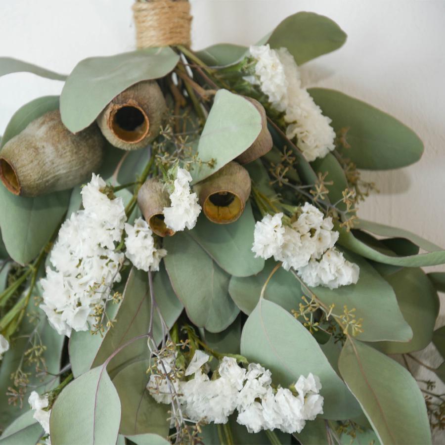 ポポラスベリー　アナベル　グリーン　ナチュラル　スワッグ　ドライフラワー ポポラスベリーとアナベルのスワッグアナベルスワッグポポラス