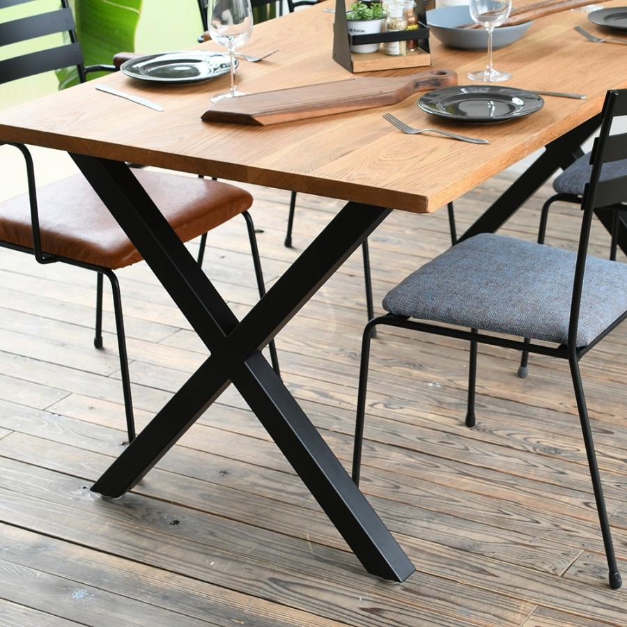Xフレーム W900からW2100  サイズオーダー可 インテリア アイアン アイアン脚 無垢 ダイニングテーブル テーブル 店舗 什器 |  | 02