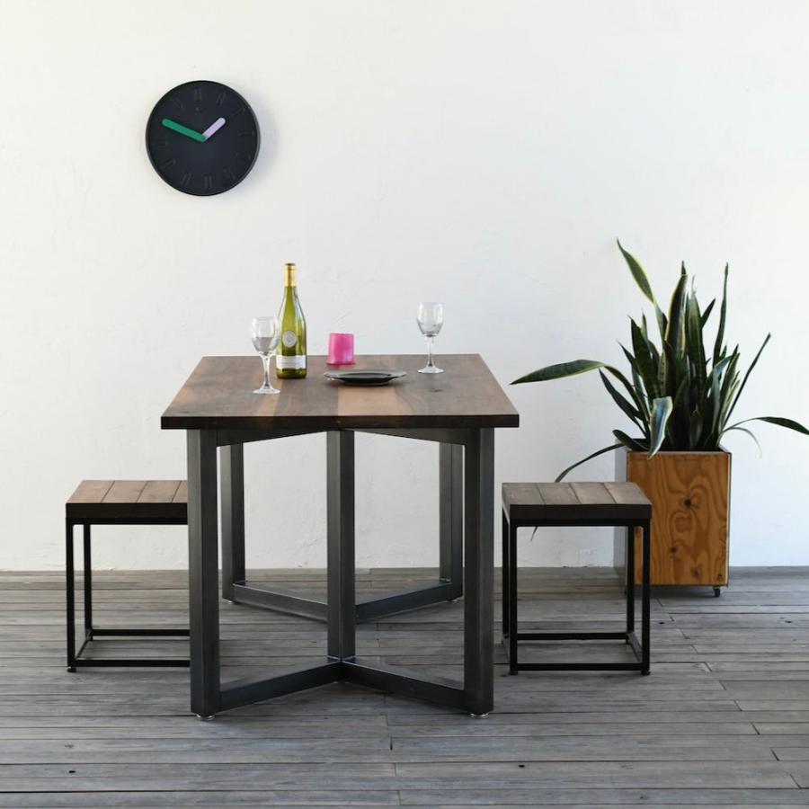 ダブルレクタングルフレーム W900からW2100 ダイニングテーブル サイズオーダー カフェ インテリア アイアン アイアン脚 無垢 テーブル 店舗 什器 |  | 10