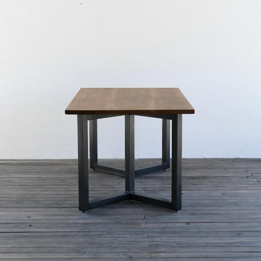 ダブルレクタングルフレーム W900からW2100 ダイニングテーブル サイズオーダー カフェ インテリア アイアン アイアン脚 無垢 テーブル 店舗 什器 |  | 06