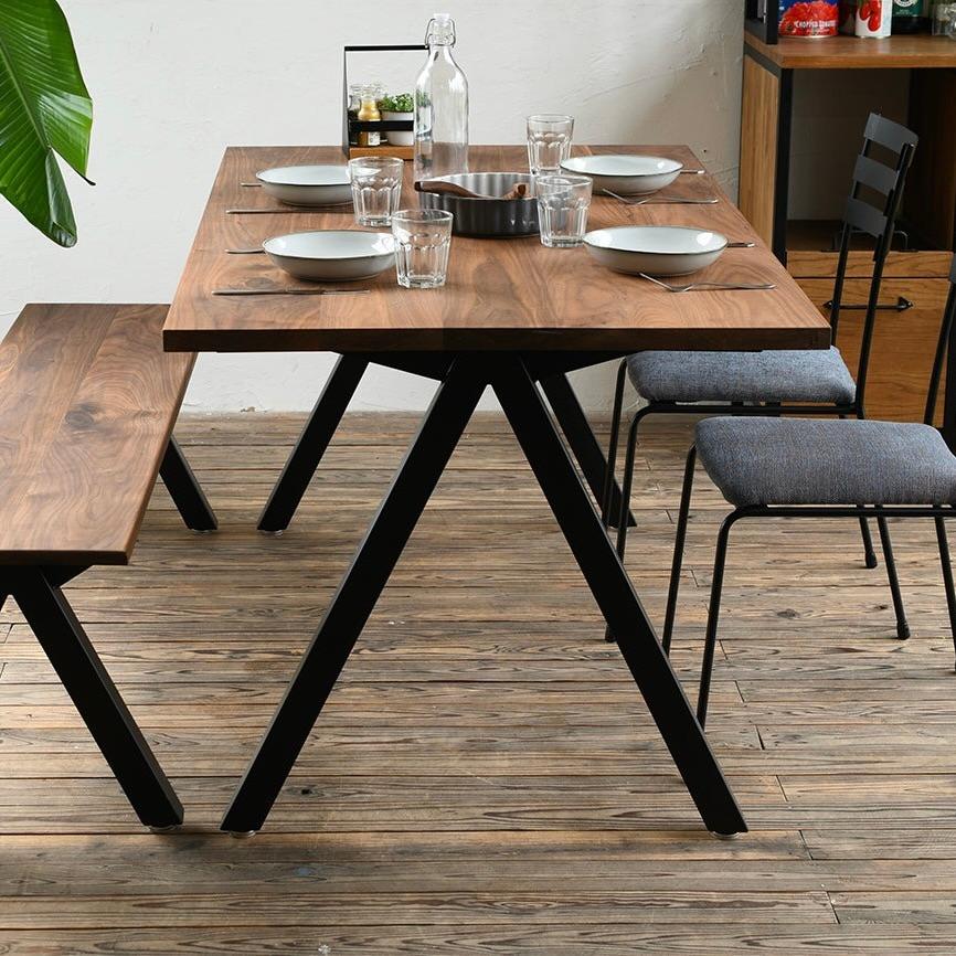 Aフレーム W900からW2100 ダイニングテーブル サイズオーダー 可 おしゃれ 北欧 モダン カフェ インテリア アイアン アイアン脚 無垢 テーブル 店舗 什器 |  | 11