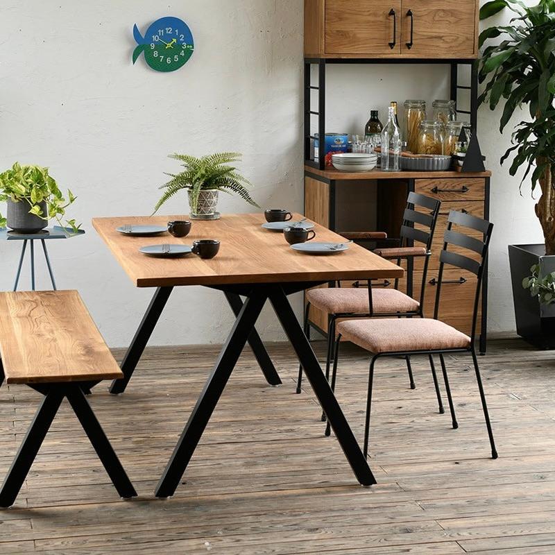 Aフレーム W900からW2100 ダイニングテーブル サイズオーダー 可 おしゃれ 北欧 モダン カフェ インテリア アイアン アイアン脚 無垢 テーブル 店舗 什器 |  | 02