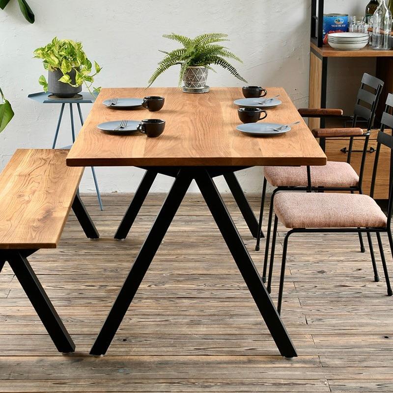 Aフレーム W900からW2100 ダイニングテーブル サイズオーダー 可 おしゃれ 北欧 モダン カフェ インテリア アイアン アイアン脚 無垢 テーブル 店舗 什器 |  | 03