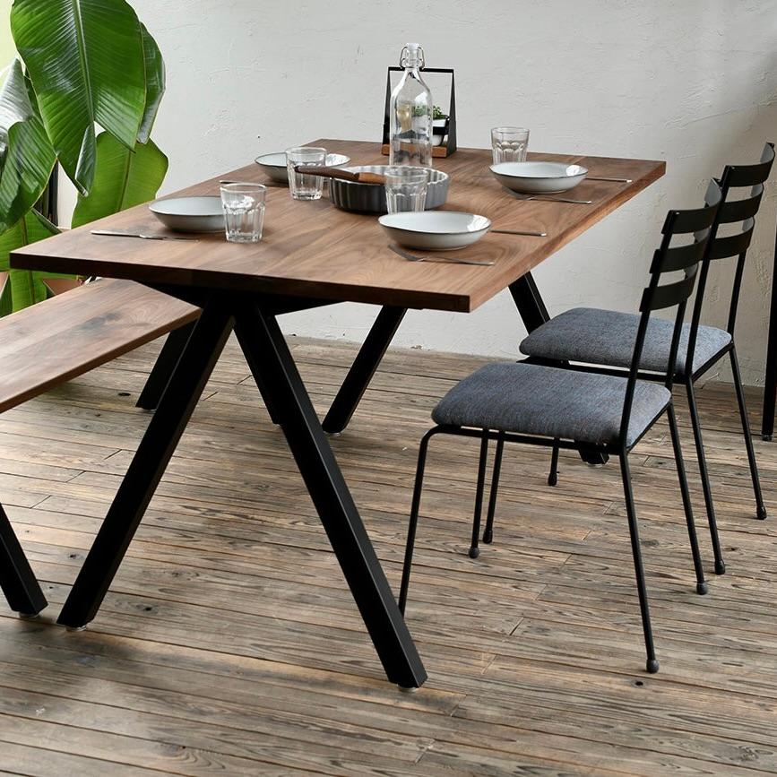 Aフレーム W900からW2100 ダイニングテーブル サイズオーダー 可 おしゃれ 北欧 モダン カフェ インテリア アイアン アイアン脚 無垢 テーブル 店舗 什器 |  | 07