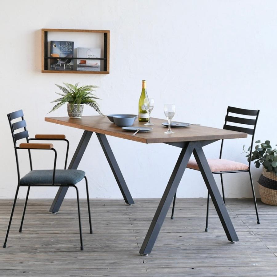 Aフレーム W900からW2100 ダイニングテーブル サイズオーダー 可 おしゃれ 北欧 モダン カフェ インテリア アイアン アイアン脚 無垢 テーブル 店舗 什器 |  | 08