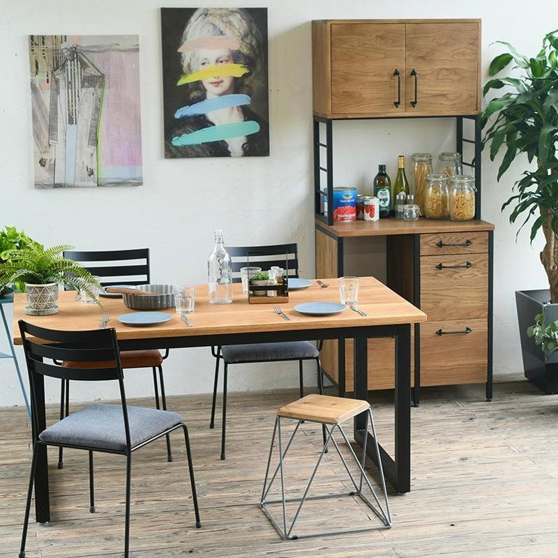 スクエアフレーム W900からW2100 サイズオーダー おしゃれ 北欧 モダン カフェ インテリア アイアン アイアン脚 無垢 ダイニングテーブル テーブル 店舗 什器 |  | 03