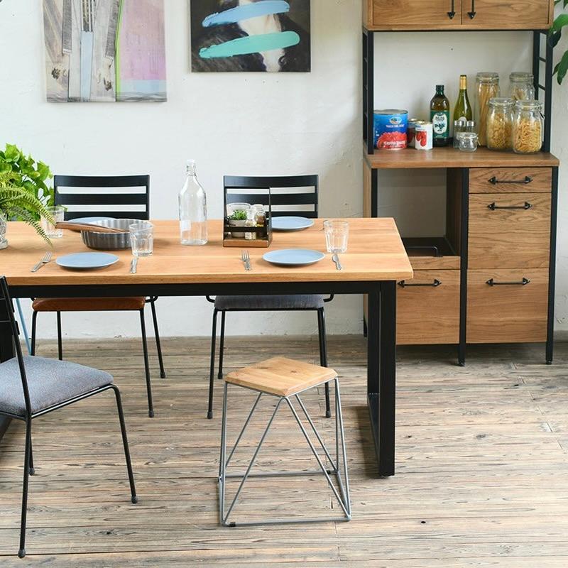 スクエアフレーム W900からW2100 サイズオーダー おしゃれ 北欧 モダン カフェ インテリア アイアン アイアン脚 無垢 ダイニングテーブル テーブル 店舗 什器 |  | 04