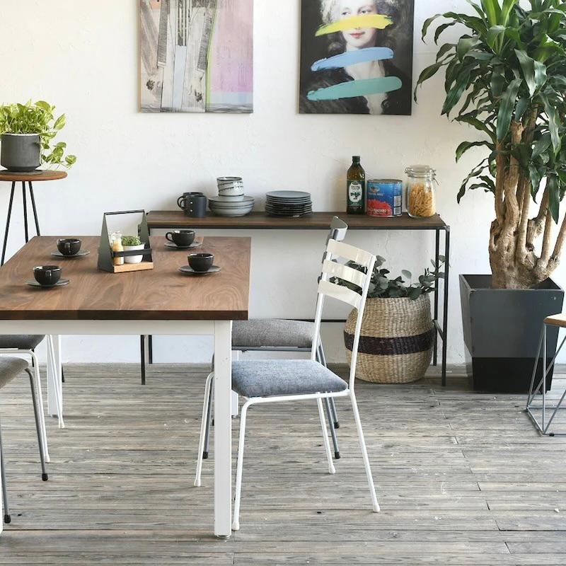 ポータルフレーム W900からW2100  サイズオーダー 可 カフェインテリア アイアン アイアン脚 無垢 テーブル 店舗 什器 ダイニングテーブル |  | 07