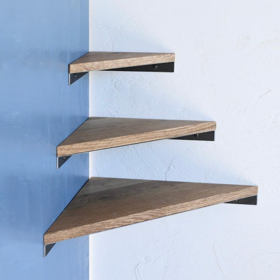 ウッドトップ コーナーシェルフ 【S M L】| SULK 国産 コーナーラック ウォールラック 棚受け 飾り棚 壁面収納 DIY アイアン 鉄 木製 日本製 送料無料 |  | 02