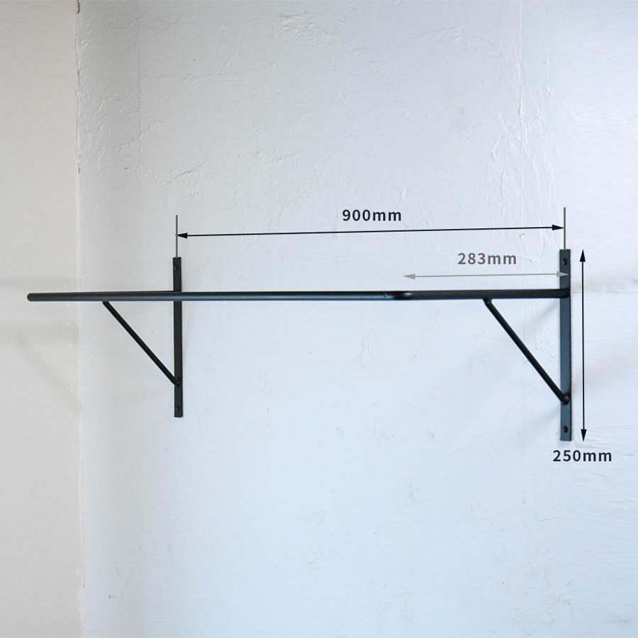 コートハンガーバー | SULK 国産 サイズオーダー ウォールハンガー 壁面収納 室内物干し DIY シンプル 玄関 什器 アイアン 鉄 W900mm 日本製 送料無料 |  | 06