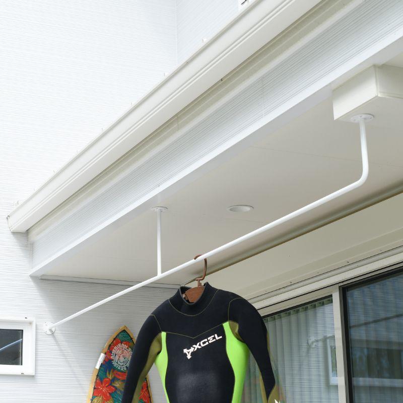 室内物干し アイアンバー F型 〜W2500 | SULK 国産 洗濯物干 天井