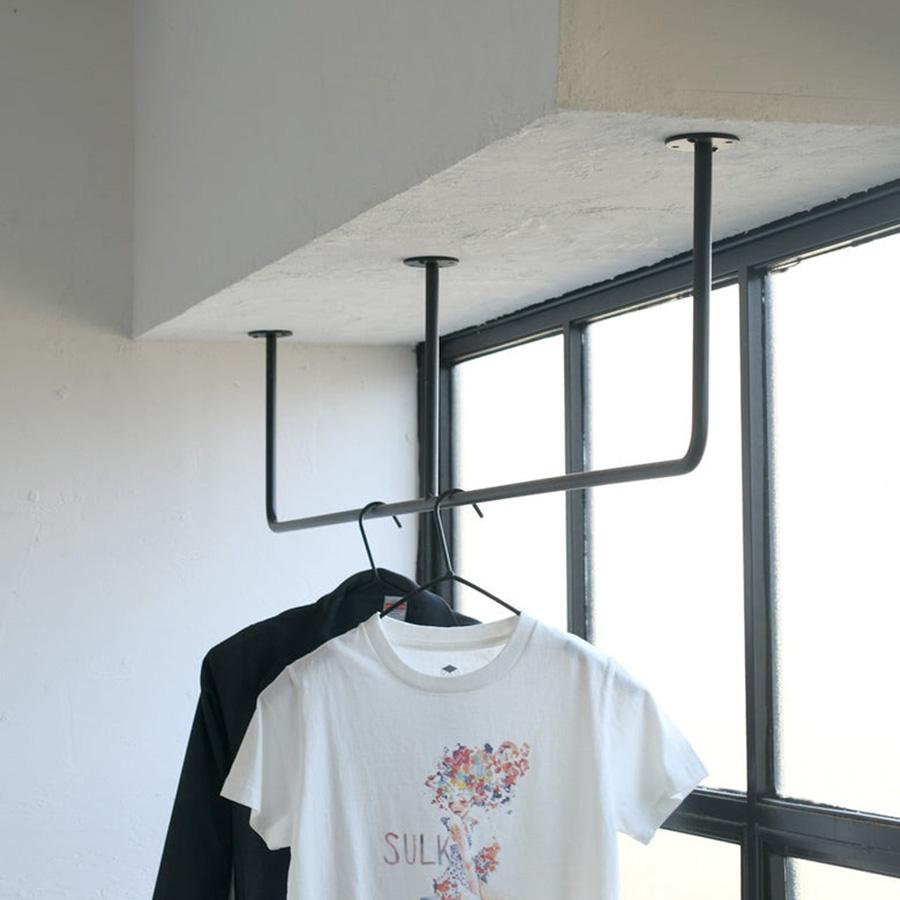 室内物干し アイアンバー E型 W1800まで 洗濯物干し 物干し 天井