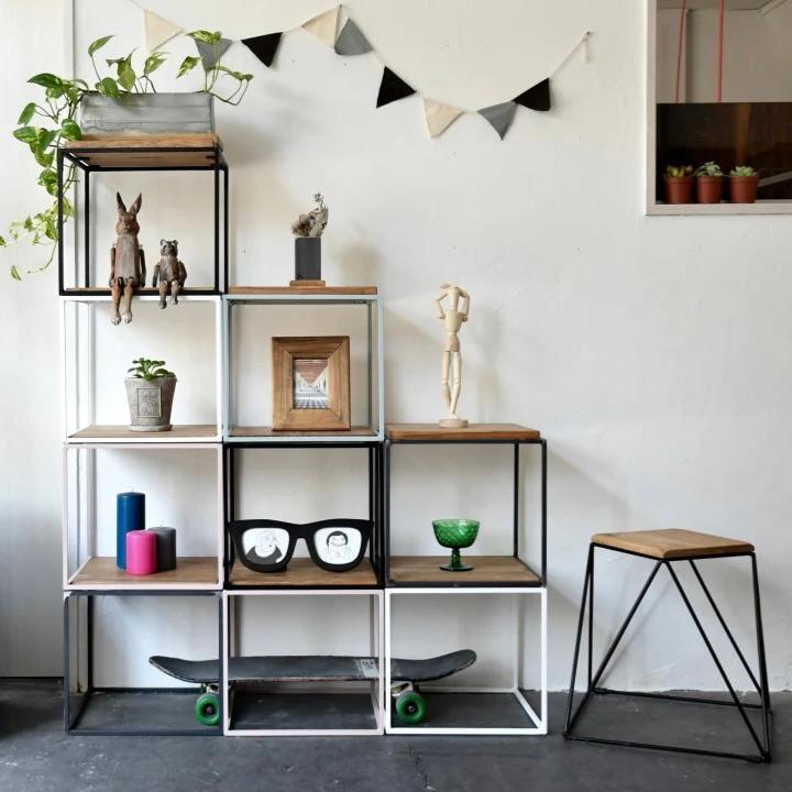 キューブライト  サイズオーダー可 インテリア アイアン サイドテーブル ミニテーブル 棚 ラック シェルフ ギフト プレゼント |  | 07