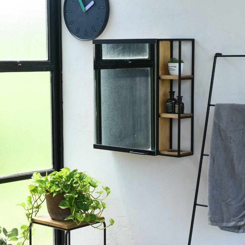 棚付き鏡　洗面鏡 コンビネーションミラー 4560 シングルフレーム 洗面鏡 手洗い場