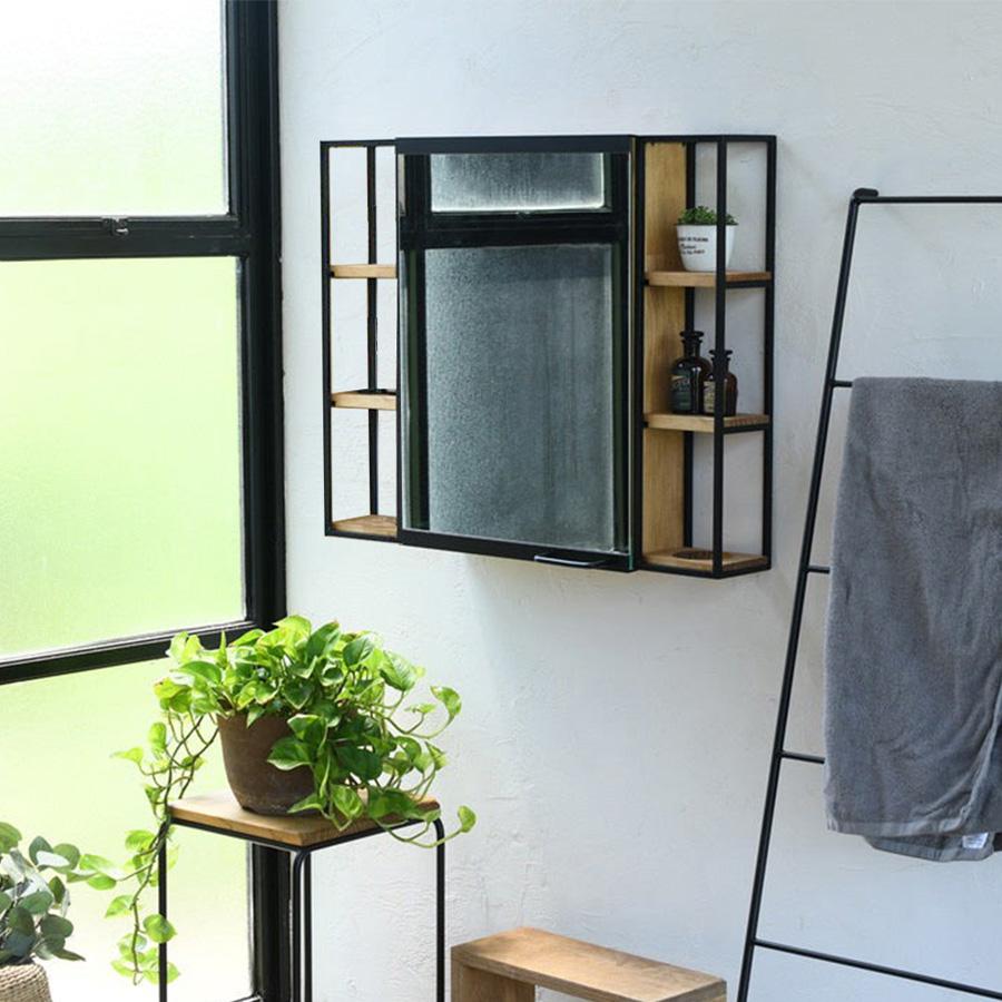 コンビネーションミラー 4560 ダブルフレーム | SULK 国産 洗面鏡