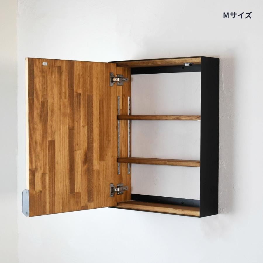 アイアンカバードボックスミラー サイズオーダー 可 鏡 トイレ収納 収納付き 洗面所 玄関手洗い 店舗什器 洗面収納棚 ミラーキャビネット 洗面鏡 ミラーボックス |  | 04