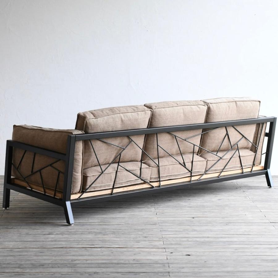 SULKソファー スパイダーウェブ1 ファブリック3シーター  インテリア オフィス 店舗 新生活 男前インテリア ソファ 模様替え アイアン アイアンフレーム |  | 01