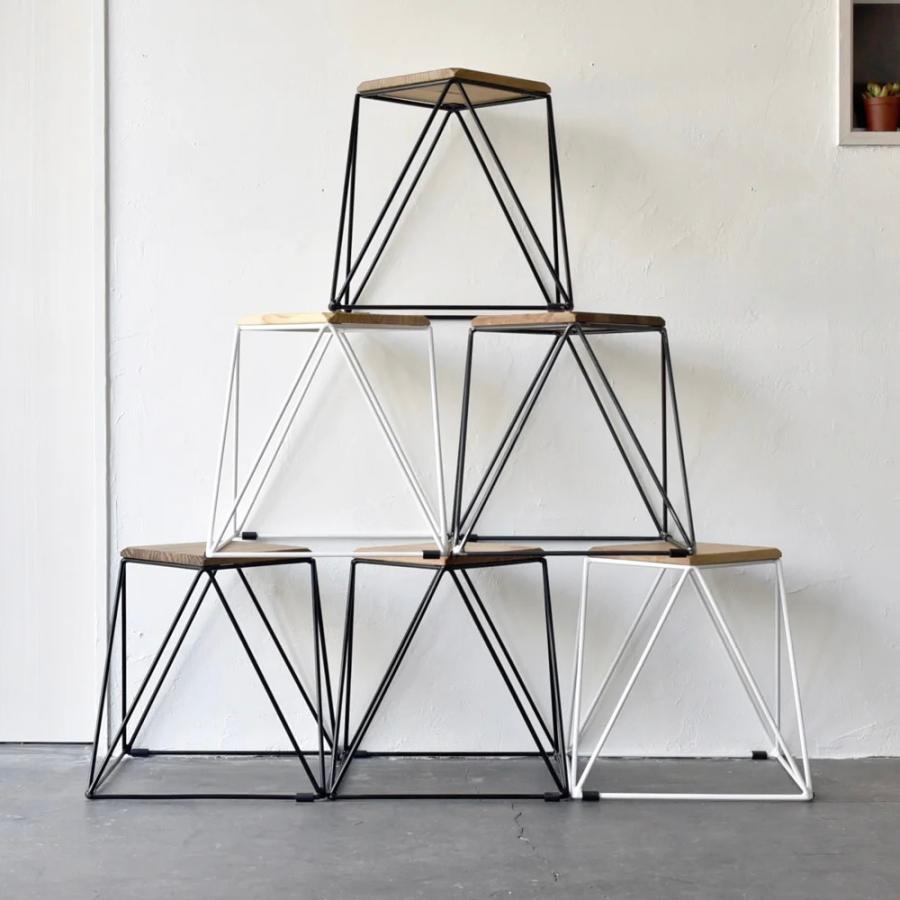 【19,800円〜】ピラミッド スツール | SULK 椅子 いす チェア フラワースタンド スタッキング 玄関 リビング カフェ 什器 鉄 アイアン 木製 無垢材 日本製 |  | 05