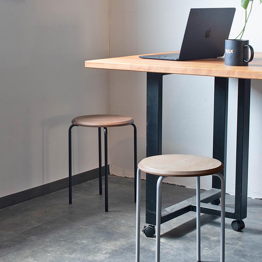 ラウンド スツール | SULK サイズオーダー 北欧 丸椅子 スタッキング モダン アイアン スツール チェア いす イス 椅子 腰掛け 飾り台 店舗 日本製 送料無料 |  | 01