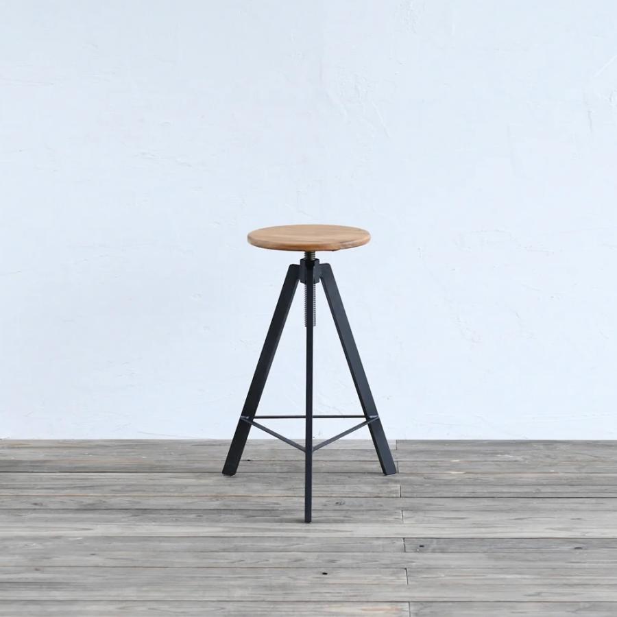 【26,800円〜】トライポッド スツール ハイ High サイズオーダー可 インテリア アイアン ウッド 無垢 スツール いす イス 椅子 腰掛け サブチェア 店舗 什器 |  | 03