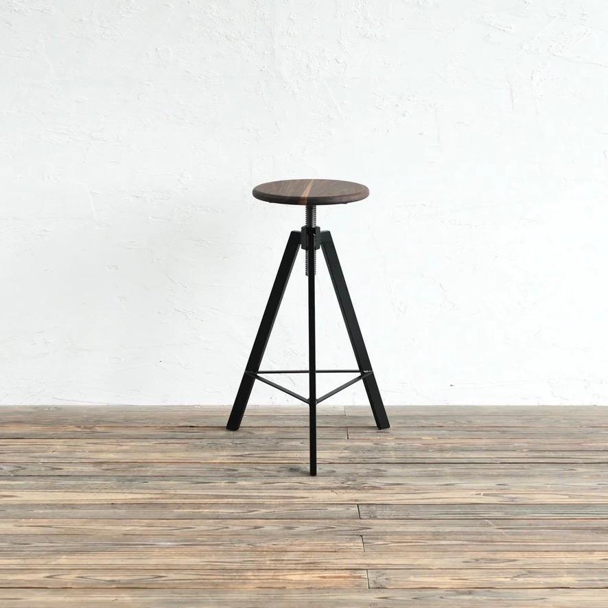 【26,800円〜】トライポッド スツール ハイ High サイズオーダー可 インテリア アイアン ウッド 無垢 スツール いす イス 椅子 腰掛け サブチェア 店舗 什器 |  | 06