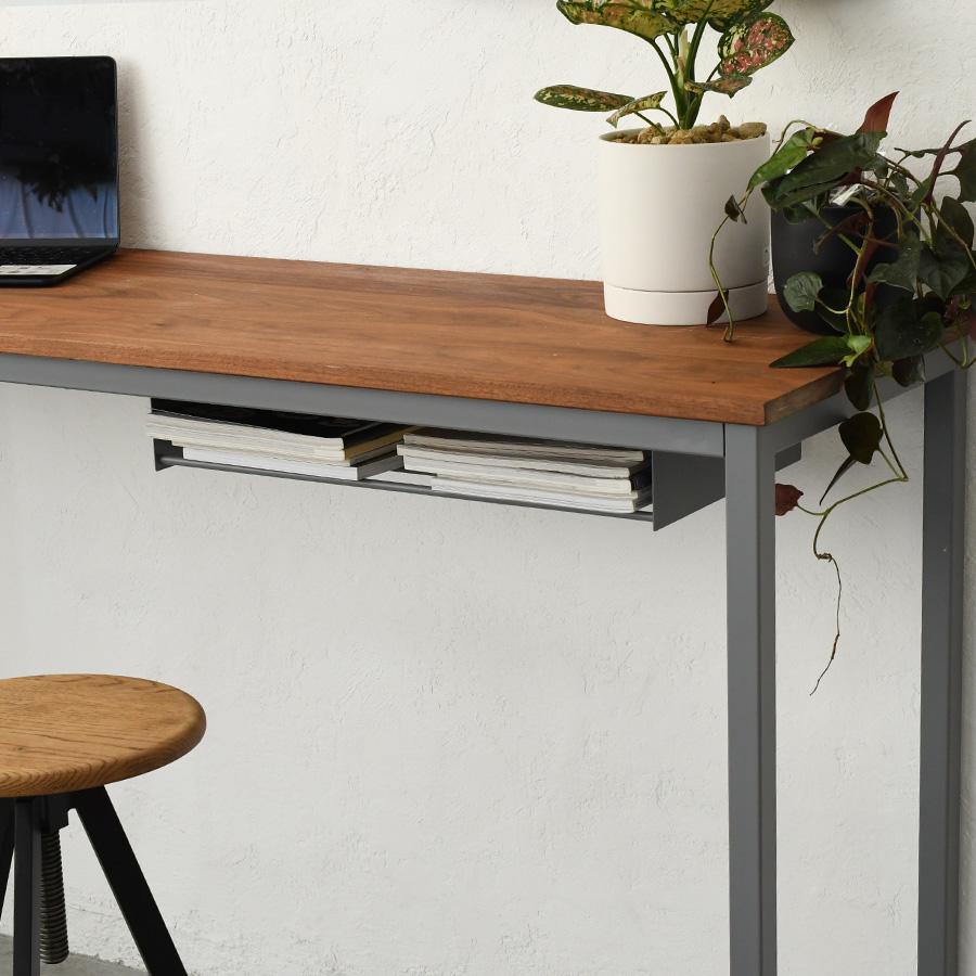 アンダーシェルフ テーブル カウンター 収納棚 サイズオーダー シンプル 作業台 リビング学習 ワークスペース バーカウンター 無垢材 事務机 | 