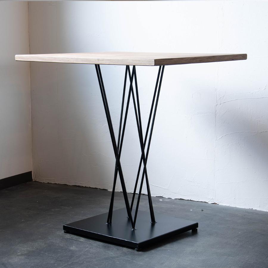 カフェテーブル サイズオーダー可 飾り台 店舗 オフィス ダイニングテーブル ディスプレイ アイアン 鉄 無垢材 木製 長さ650mm 奥行550mm 高さ720mm 日本製 |  | 02