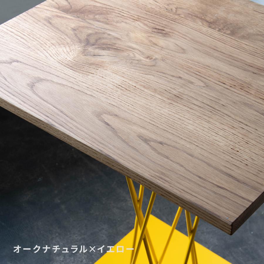 カフェテーブル サイズオーダー可 飾り台 店舗 オフィス ダイニングテーブル ディスプレイ アイアン 鉄 無垢材 木製 長さ650mm 奥行550mm 高さ720mm 日本製 |  | 06