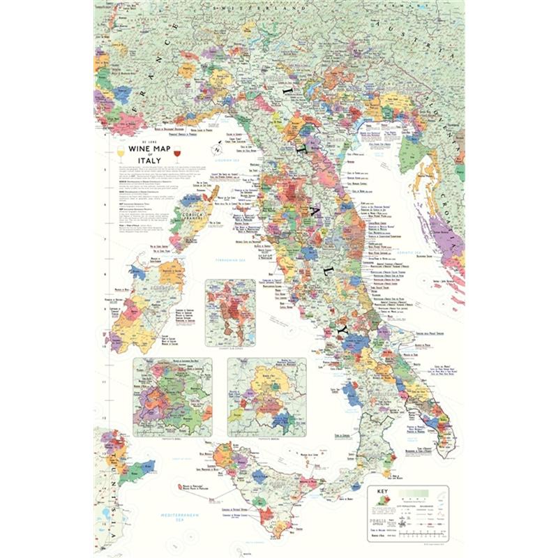 【デロング】ワインマップ イタリア インデックス付(折りたたみ式)　（Ｇ02370） | 