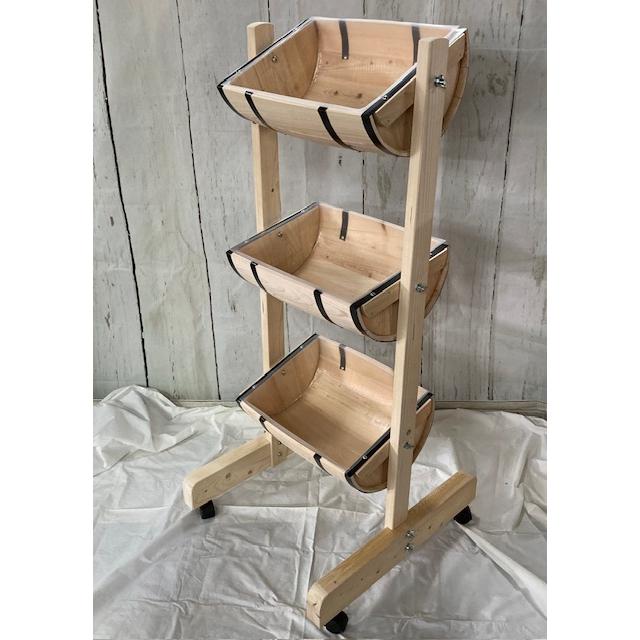 【ワイン樽】半切りディスプレイ樽　収納 3連(BB3N） | 