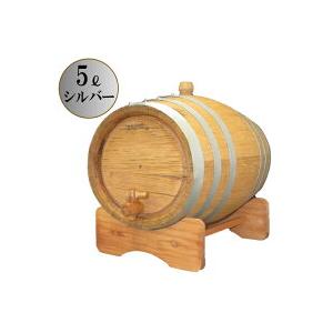 【Oak Barrel】ウイスキー熟成用ミニ樽　5リットル（シルバー6本タガ）（MT-05S6) | 