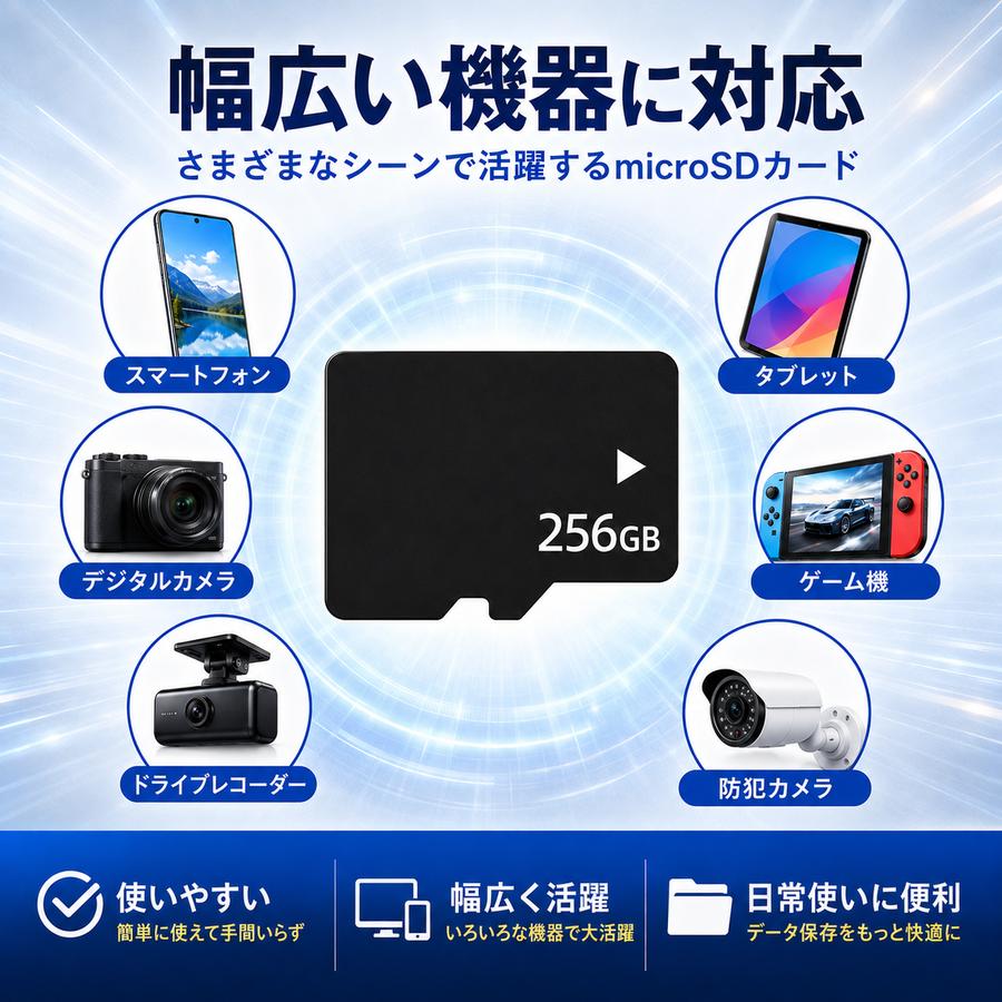 マイクロSDカード 256GB SDカード micro ニンテンドー スイッチ ドラレコ ドローン Nintendo Switch メモリー SDXC UHS-I U3 Class10 日本製 4K |  | 06