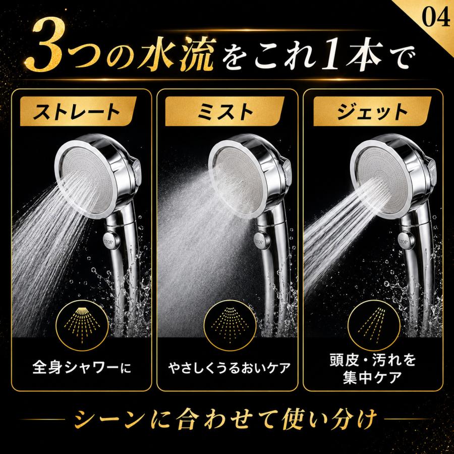 水流調整機能付きシャワーヘッドセット シャワーヘッド 節水 節水増圧 増圧 ナノバブル リファ ホース 手元止