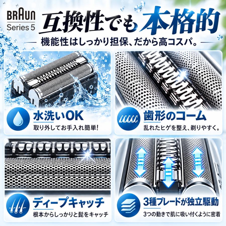 BRAUN（ブラウン） 互換品 替刃 シリーズ5 52b 52s シェーバー 男性